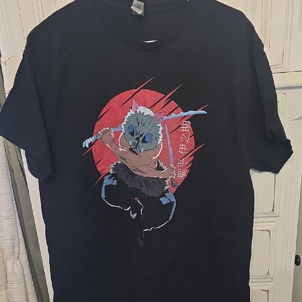 Gildan Black Anime Graphic Tee